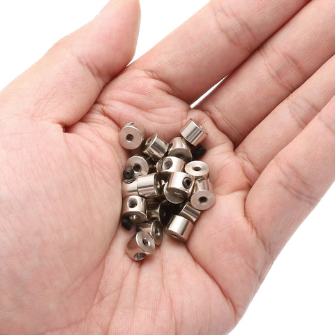 Set Screw Shaft Collars 2.05mm Bore 7mm OD 5mm Width 20Pcs Drill Stop Collars Carbon Steel Nickel Plated High Strength Locking Collars For Positioning Spacers And Bearing Stops In Machinery