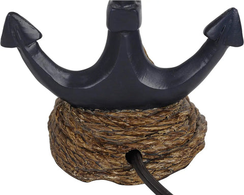 Anchor Resin Accent Lamp With Easy On Off Push Through Switch In Coastal Navy Finish For That Chill Nautical Vibe base detail