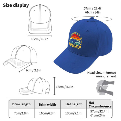 Vintage Style Women's Breathable Cap With Adjustable Buckle Strap Dope Front Artwork Hat In Classic Blue size display