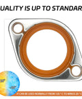Reusable Thermostat Water Neck Housing Gasket With One Eighth Inch Beefy Aluminum Carrier And Molded Silicone Insert Heavy Duty Chevy SBC BBC Engine Water Pump Seal Replacement Orange, front view