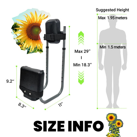 Garden Kneeler Seat With Adjustable Height And Angle, Thick Kneeling Pad And Cushioned Seat, Durable Carbon Black measurements