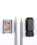 Two Step Long Point Pencil Sharpener With German Steel Blades In White Matte Finish for Pro Grade Precision Wood and Graphite Sharpening