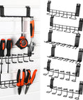 Six Piece Slatwall Screwdriver Holders Set With Three Styles And Two Sizes For Garage Shop And Retail Displays mounted on slatwall.