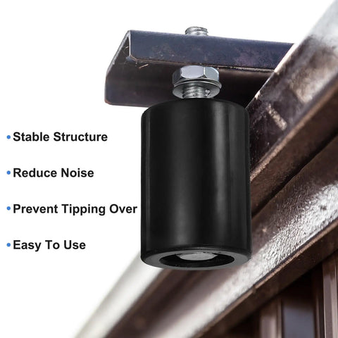 4 Pack Nylon Gate Guide Rollers For Sliding Doors, 1.97 In Dia By 2.76 In L, Sealed Ball Bearing Wheels, installed view