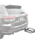 Modular Cargo Carrier Hitch Mount Deck Build Your Own System Or Add On Kits For Bikes Skis Coolers Recovery Boards Packout Trays And More Easy To Install Sturdy Stamped Steel Vehicle Cargo Deck installed on SUV.