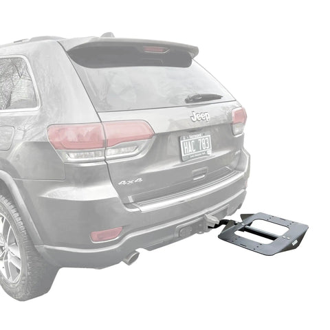 Modular Cargo Carrier Hitch Mount Deck Build Your Own System Or Add On Kits For Bikes Skis Coolers Recovery Boards Packout Trays And More Easy To Install Sturdy Stamped Steel Vehicle Cargo Deck installed on SUV.