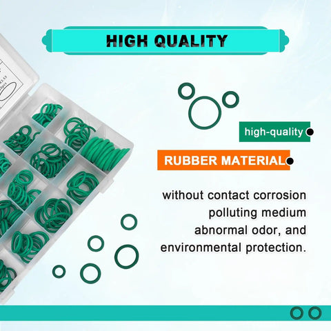 270 Piece O Ring Set For Car Air Conditioning And Plumbing, Sealing Gaskets And Rubber Washers Kit with storage box