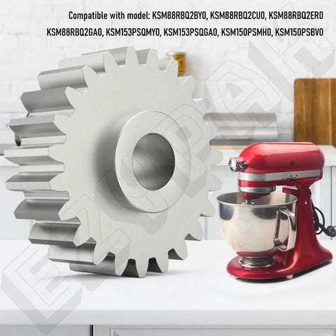 Stand Mixer Worm Gear Replacement Kit For Your Go To 3K Series Models Fits 3K45SS 3K5SS 3KSM150PSTBW0 3KSM150PSTCB0 Includes Gears And Accessories Replaces 4161531 4162897 4169830 Durable Aluminum Gear Easy Install shown with stand mixer