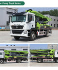 Road Ready Concrete Boom Pump And Mobile Mixer Truck Rig Slick Setup Full Process Integration Built Tough For House Building side view.