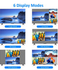 Display modes comparison for Quad Port HDMI KVM Switch With Seamless Quad Viewer, showing Single, 1x3, PIP, POP, and Quad modes.