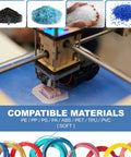 Compact 1000W Desktop 3D Printer Filament Maker Single Screw Extruder Slides Through Pellets To Whip Up Premium Spools in use with various materials.