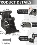 Heavy Duty 4 Pack Folding Brackets With Self Lock Hinges And Screws For Folding Table Legs And Bed Leg Support, Black Finish, Durable Steel Construction, Easy Install, Locking Extension Brackets for Stable DIY Setups; 2.5x2.7in bracket