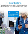 Man using Smart Garage Door Opener Remote for HomeKit Alexa Google Assistant and SmartThings No Hub Needed with Real Time Alerts