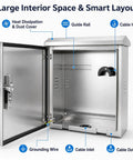 Tough As Nails Outdoor EV Charger Enclosure With Key Lock Security showing large interior space and layout features.