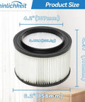 Replacement General Purpose Vacuum Filter For 3 To 4 Gallon Vacuums Fits 113 And 125 Prefix Models From 1998 On dimensions