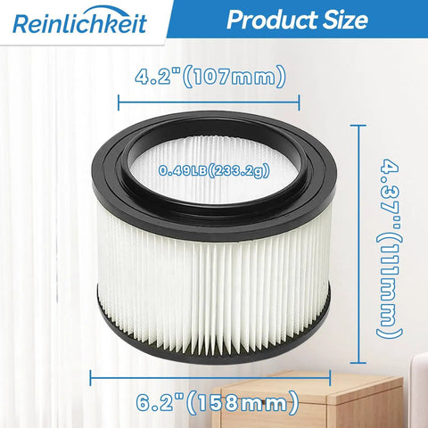 Replacement General Purpose Vacuum Filter For 3 To 4 Gallon Vacuums Fits 113 And 125 Prefix Models From 1998 On dimensions