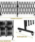 Straight Up Solid Expandable Metal Barricade With Quick Lock Scissor Gate Roll With Ease Safety rail expanded to 120cm height.