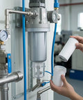 Installation of AF40P-060S Replacement Air Filter Element into an industrial filtration system.