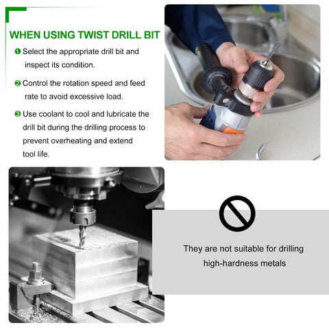 7 16th Inch Drill Bit Set By METALLIXITY in use for DIY projects, focus on metal drilling with instructions for use and limitations