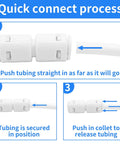 Quarter Inch Tool Free Quick Connect Water Line Fittings Kit For RO DI Systems Fridge And Ice Maker Push To Connect Plumbing Adapters with process steps