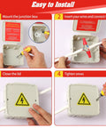 Installation steps for Open Splice Junction Box 4 Pack Quick Fix For Open Splices Easy 5 Second Installation Splice Box
