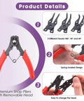 Must Have All In One Snap Ring Pliers Kit 4 In 1 With Pro Grade Alloy Steel Build showing detachable heads and spring-loaded design.