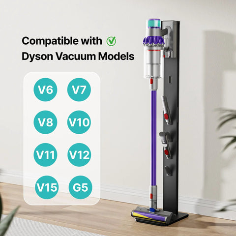 Durable Aluminum Vacuum Stand For Dyson Gen5 V15 V12 V11 V10 V9 V8 V7 V6 Cordless Vacs, accessory organizer with hooks