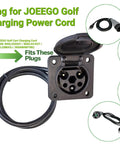 JOEEGO Golf Cart Charging Cord with connector for specific plugs, sturdy design, ideal for electric vehicle power needs.