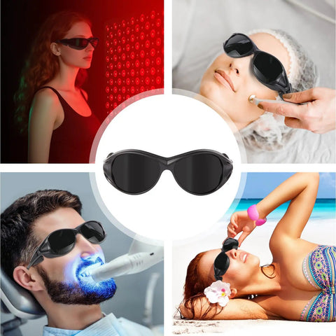Dope Red Light Therapy Glasses With Broad Spectrum 200 To 2000nm Protection, IPL Laser Safety Goggles in different uses