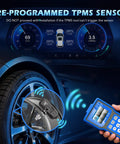 Toyota 315Mhz TPMS Sensor Kit Four Pack Pre Programmed Tire Pressure Monitoring System Sensors For Cars And SUVs Ready To Install With Easy Activation, dashboard and scanner