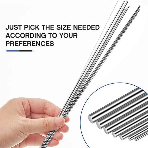 104 Piece Spring Steel Wire Set With 40 Cm Length In 12 Diameters From 0.3 To 3.0 mm Straight Full Hard Stainless Wire For Jewelry Making DIY Projects And Metalworking For DIYers And Craft Junkies.