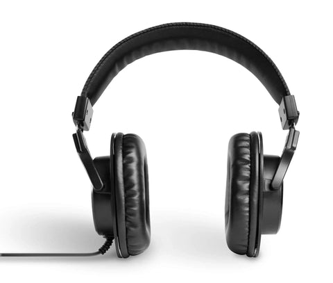 HD headphones from USB-C Audio Interface Kit With 2 In 2 Out, Nova Black Condenser Microphone, Shock Mount, XLR Cable, at 24-Bit/192kHz.