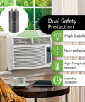 Reliable 150MFD 125VAC CD60 Motor Start Run AC Capacitor next to air conditioner with safety features listed.