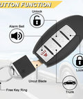 Key Fob Replacement For Nissan Altima Maxima Murano Infiniti G37 FX50 Q60 QX70 G25 G35 4 Button Push Start Smart Key FCC ID KR55WK48903