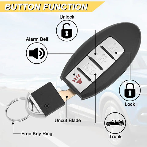 Key Fob Replacement For Nissan Altima Maxima Murano Infiniti G37 FX50 Q60 QX70 G25 G35 4 Button Push Start Smart Key FCC ID KR55WK48903
