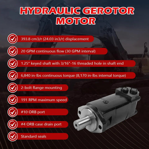 Hydraulic Motor 104-1228-006 104-1228 1041228006 1041228 For Eaton Char-Lynn 2000 Series specs with visible motor part