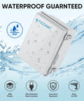 Outdoor Waterproof Electrical Box IP67 Junction Enclosure Made From ABS Plastic With Hinged Cover and Water Droplets