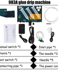 Components of 110V Semi Automatic Glue Dispenser with Digital Display and 983A Intelligent Control for precise dispensing