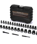 34 Piece Impact Bolt Extractor Kit For Stripped Bolts And Nuts Remover Socket Set, Chrome Molybdenum shown with carrying case