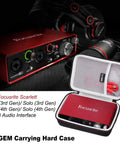 Open Road Ready Tough EVA Case For Focusrite Scarlett 2i2 4th Gen And Solo 4th Gen And 2i2 3rd Gen USB Audio Interface with accessories