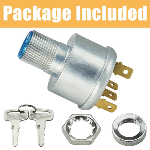 Golf Cart Ignition Switch With Key 4 Terminal Replacement Fits TXT Medalist Marathon Workhorse ST Shuttle and More 33639-G01