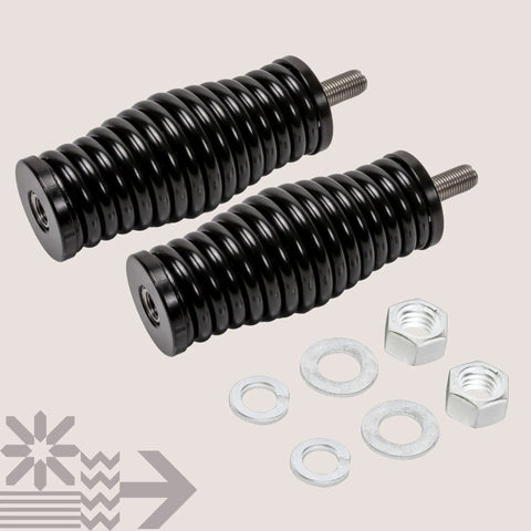Black 2-Piece Heavy-Duty Stainless Steel CB Radio Antenna Spring Mount Base For Offroad UTV ATV SxS Side-By-Side 4-Wheeler