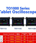 Multi Touch Screen Digital Oscilloscope With 2 Channels 110 MHz, Handheld Tablet Scope models TO1112, TO1112C, TO1112D