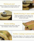Detailed view of Built Tough V Groove Wheel Sliding Door Pulley Kit For Heavy Duty Inverted Track Gates, highlighting thickened steel and double bearing.