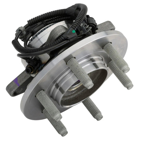 Direct Swap Front Wheel Bearing And Hub Assembly For 2010-2014 Ford Expedition Lincoln Navigator F150 4wd, detailed view with wiring harness.