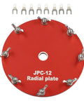 Portable Shortwave Antenna Grounding Grid Plate, Aluminum 11 Cm Red Disk With Fork Terminals For JPC-12 PAC-12 shown