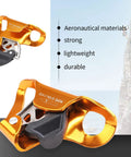 Beefy Lightweight Aluminum Chest Ascender with toothed clamp for 10-13 mm rope, ideal for rock climbing and rappelling, supports 220 lb