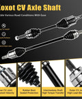 Built Bad Ass Front Cv Axle Shaft Assembly For Toyota Corolla 2003 Through 2008 1.8L Automatic Transmission Full Set showcasing inner and outer CV joints.