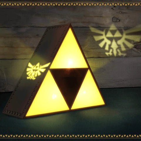 Legend Of Zelda Triforce Night Light LED Decorative Lamp For Game Room Bedroom Desk Fans Collectors Gift glowing on a shelf