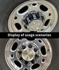 Chrome Wheel Center Caps 8 Lugs Set Of 4 For Select 16 Inch Vans And Trucks Compatible With Chevy Silverado fitted on wheel